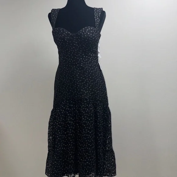 NADINE MERABI Black Off-Shoulder Maxi Dress